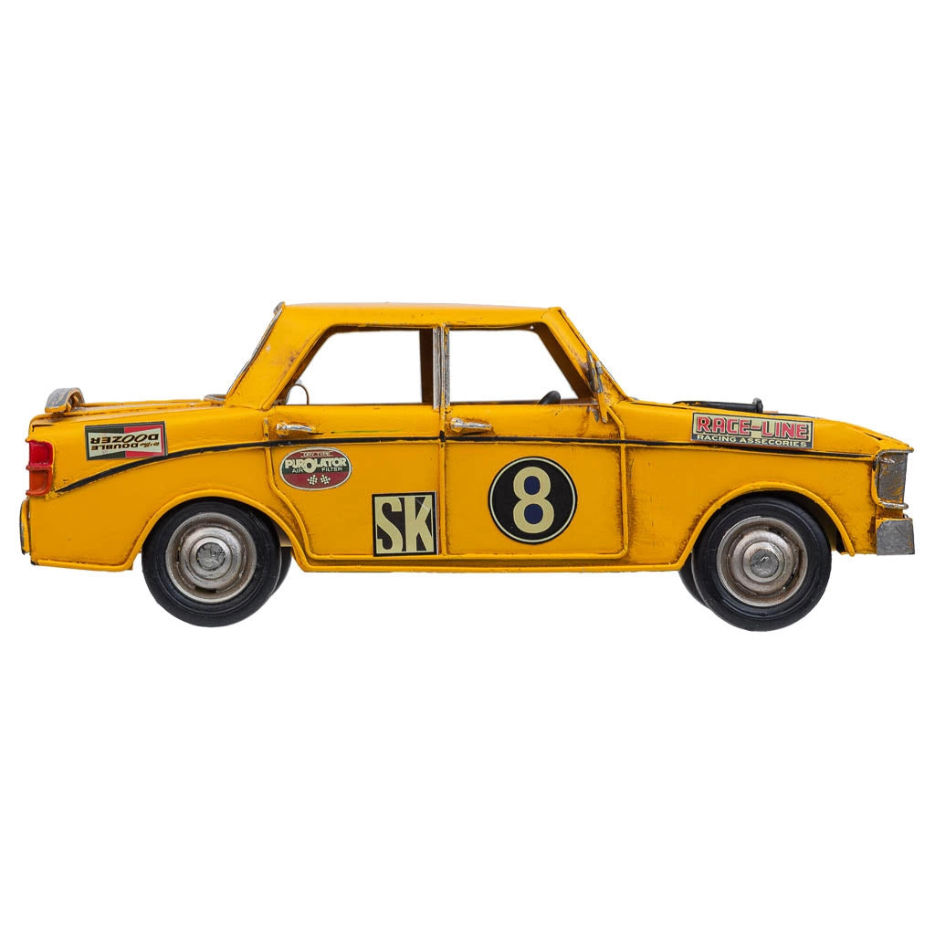 Auto in metallo giallo 27x12,5x9,5h