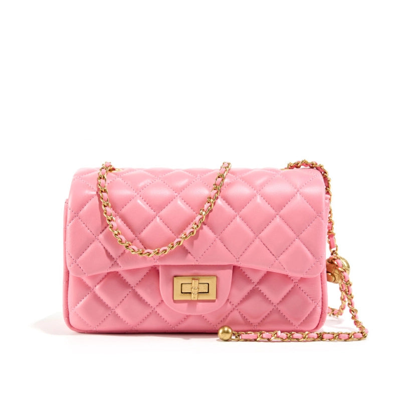 Borsa a tracolla in vera pelle da donna, modello Hobo, rosa.