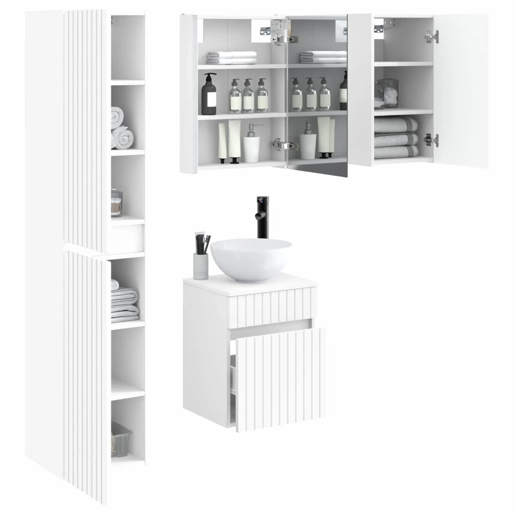 Set di Armadi da Bagno 5 pcs Bianco 43 x 11,5 x 60,5 cm 3407351