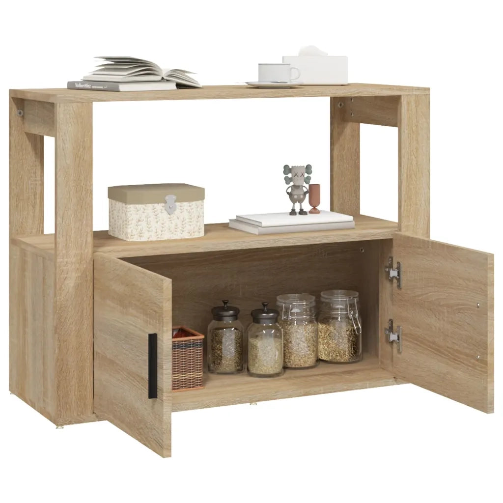 Credenza-Buffet-Armadio da cucina Rovere Sonoma 80x30x60 cm in Legno Multistrato