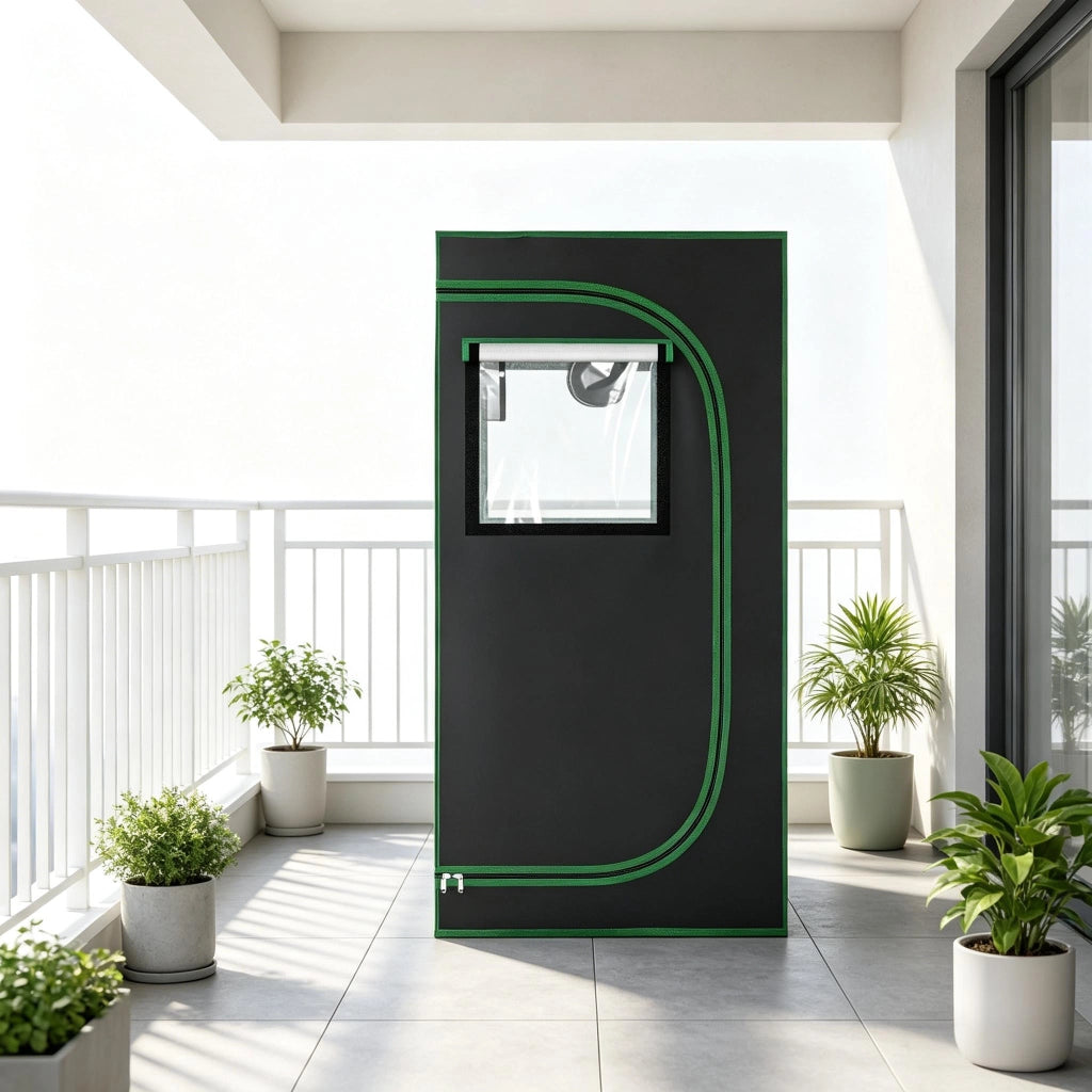 SERRA MINI 60x60x120 cm In tessuto Oxford e acciaio Nero/Verde
