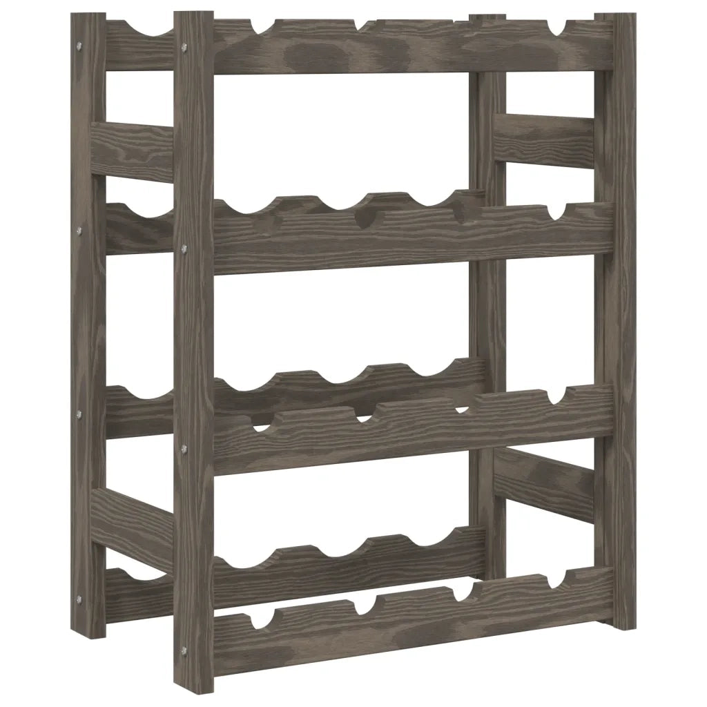 Portabottiglie per 16 Bottiglie Grigio Legno Massello di Pino CFW5967205