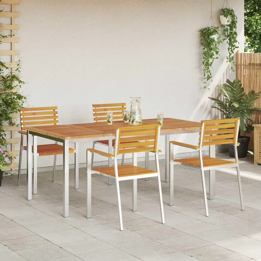 Set da Pranzo per Giardino 5 pcs Legno di Acacia Massello 3334777