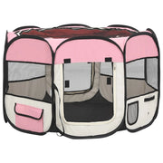 Box pieghevole per cani con borsa per il trasporto rosa 90 x 90 x 58 cm 02_0001735