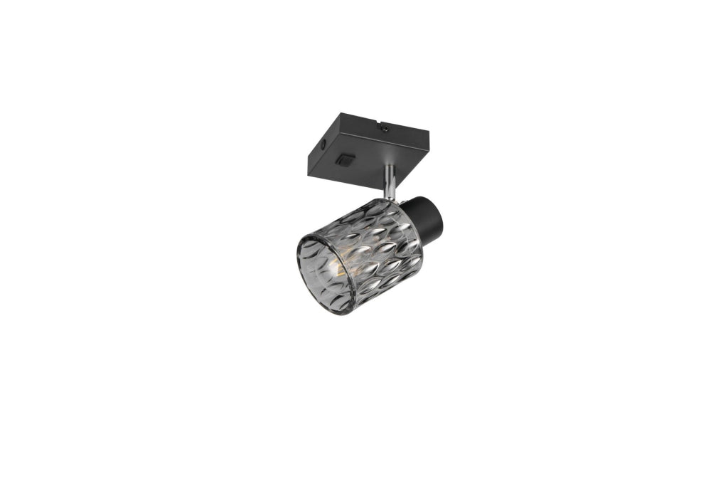 Faretto parete soffitto 1xE27 nero vetro fumé JACK RL