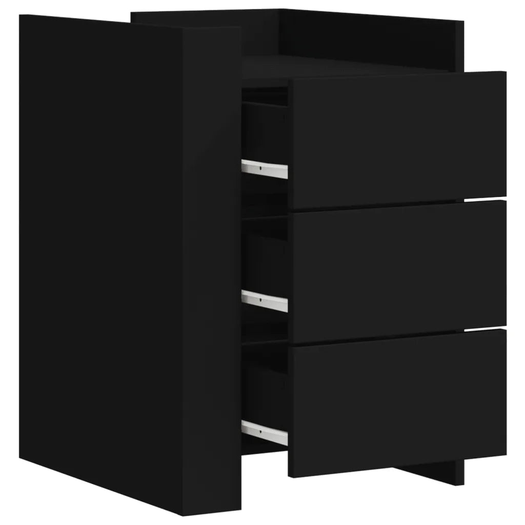 Comodino Nero 45x50x65 cm in Legno Multistrato