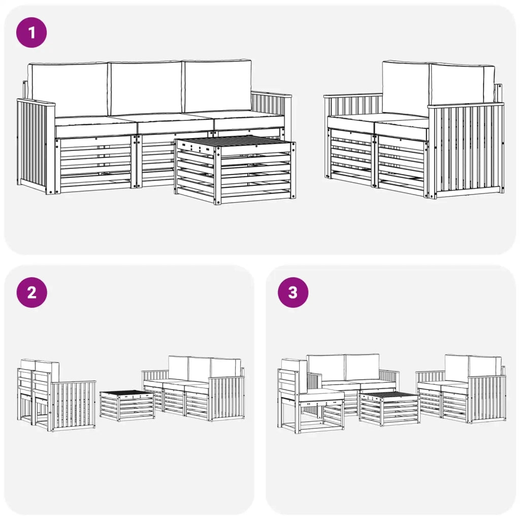 Set divani Legno di Acacia Massello 3391391