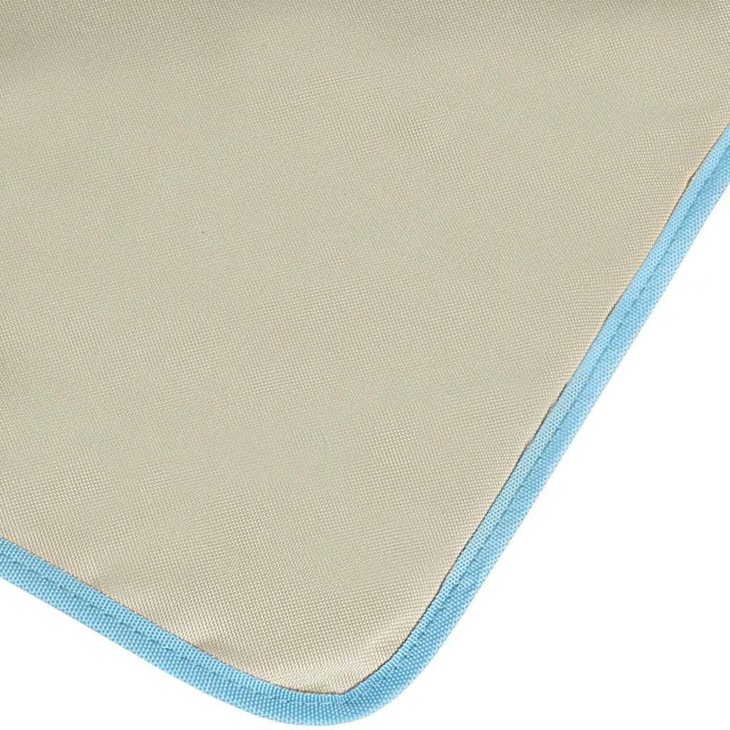 Set 2 Sdraio da Spiaggia 53x124x35-45 cm con Schienale Regolabile e Poggiatesta Beige e Azzurro