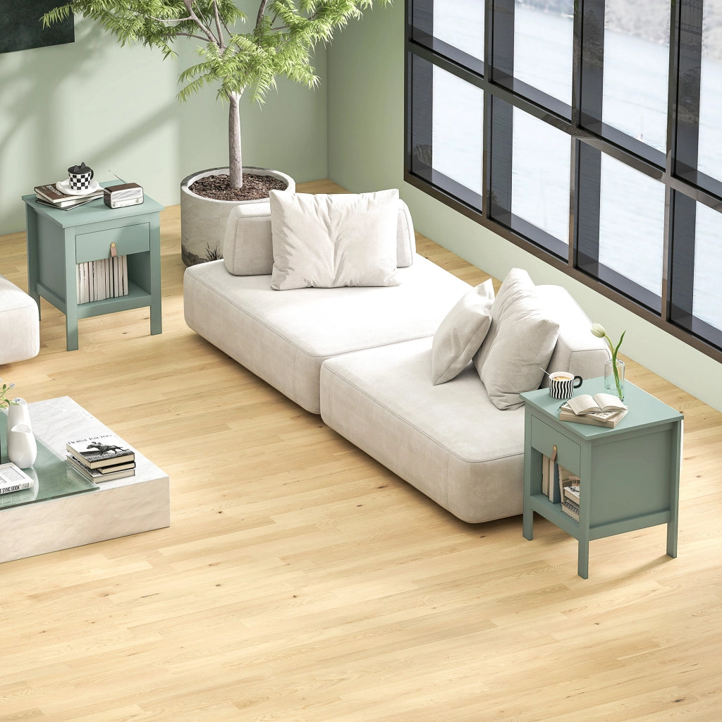 Comodino con cassetto e ripiano aperto ¨C zephmum ¨C Verde 45x40x55 cm