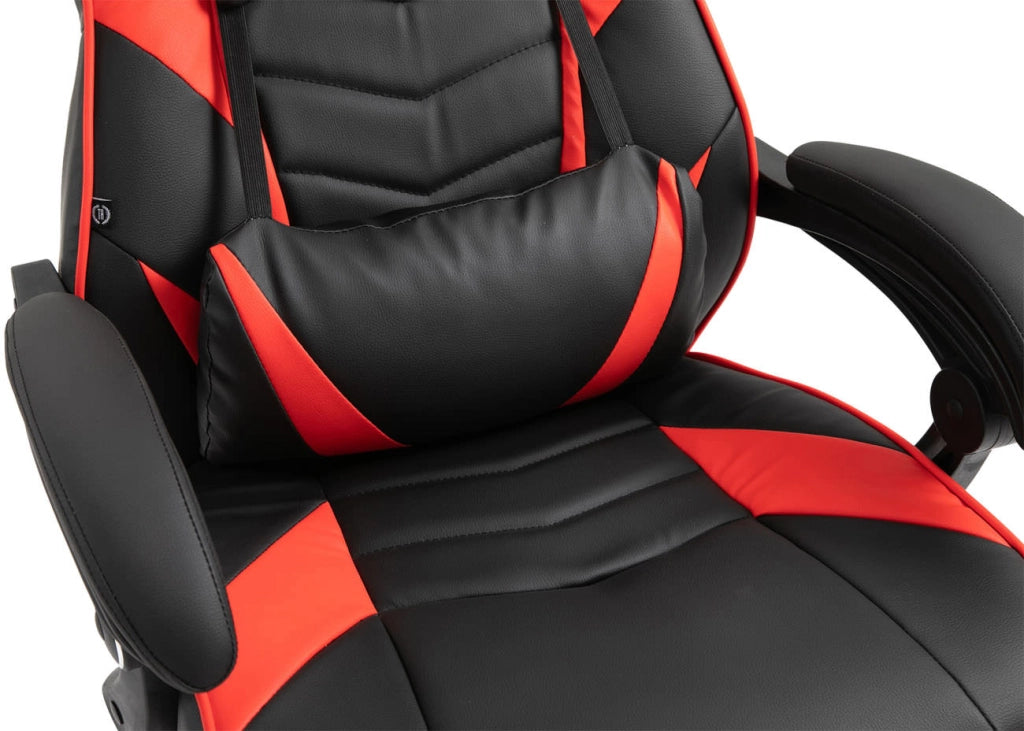 Poltrona gaming Tilos in similpelle nero/rosso
