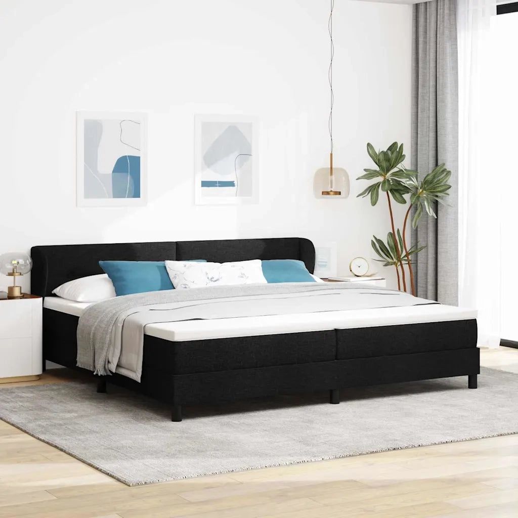 Letto a molle con materasso Nero 200 x 200 cm Tessuto 3340047