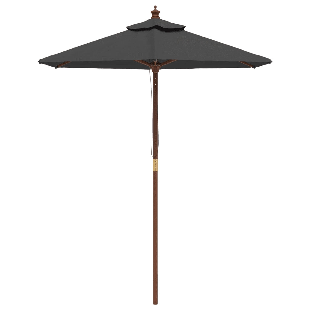 Ombrello | Parasolne da Giardino con Palo in Legno Antracite 196x231 cm