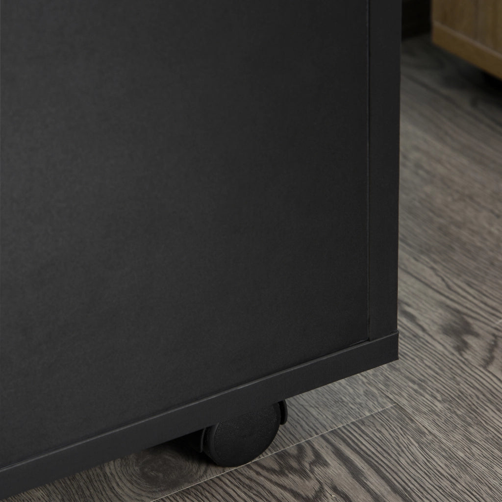 Scrivania con cassettiera e ruote ¨C zephmum ¨C Nero 80x50x76 cm