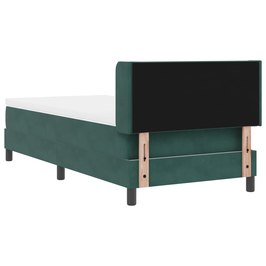 Letto A Molle Con Materasso Verde Scuro 90x190 cm Velluto