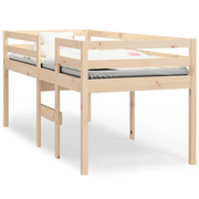 Letto singolo | Letto per adulti | Letto a Soppalco 90x190 cm in Legno Massello di Pino
