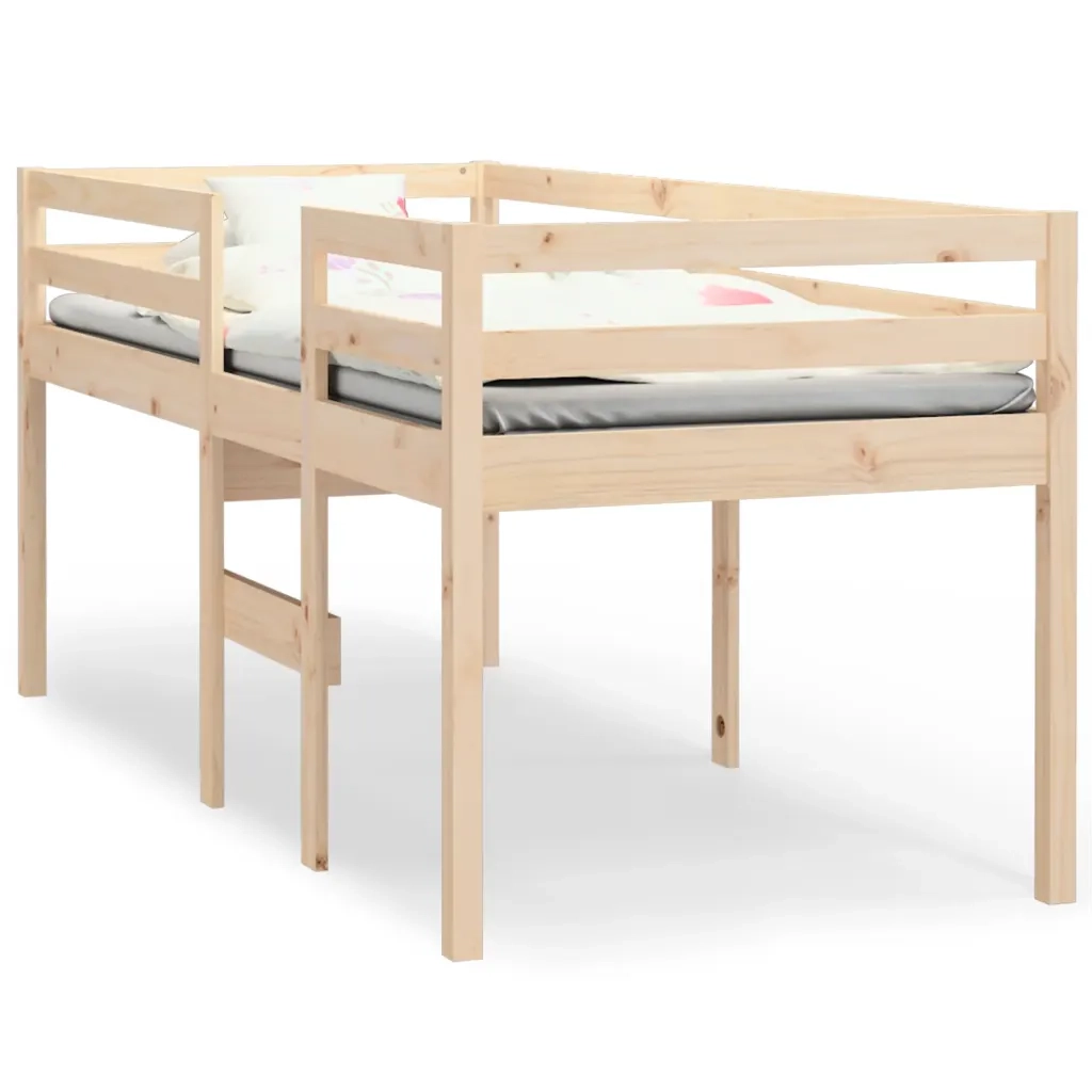 Letto singolo | Letto per adulti | Letto a Soppalco 90x190 cm in Legno Massello di Pino