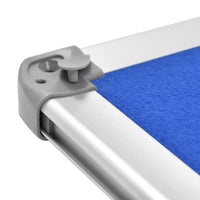 Lavagna con Fondo in Sughero e Panno Blu 200x100 cm in Alluminio Silver