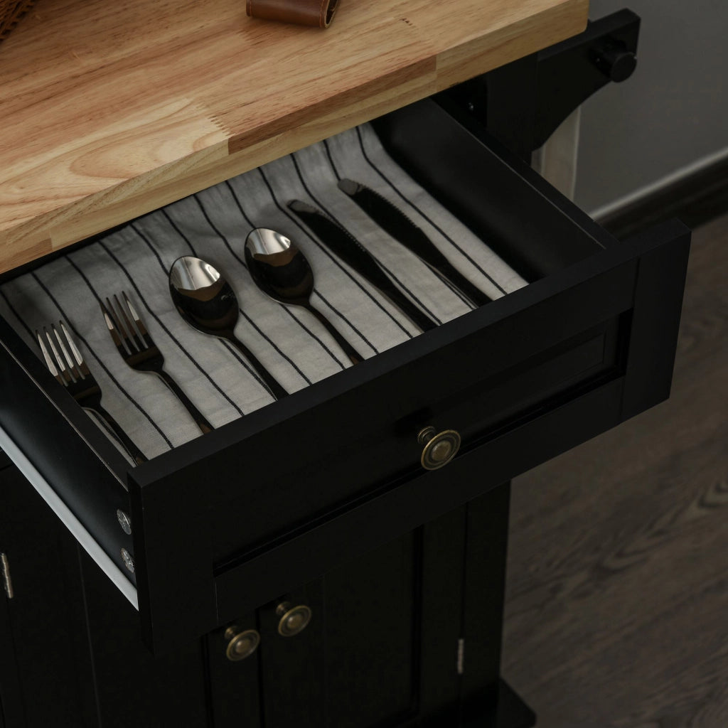 Tavolo da cucina con 2 cassetti e 2 ante ¨C zephmum ¨C MDF nero
