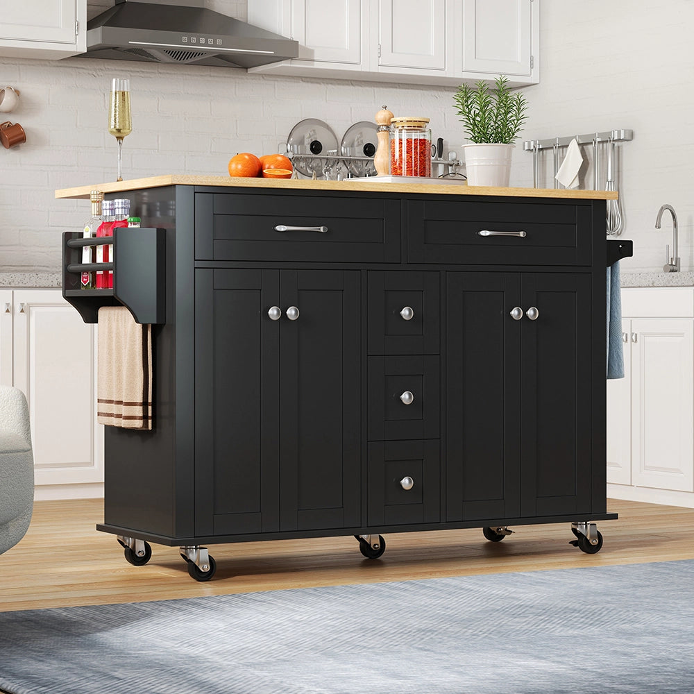 Carrello cucina - Xylo - 120x65cm 5 cassetti estensibile