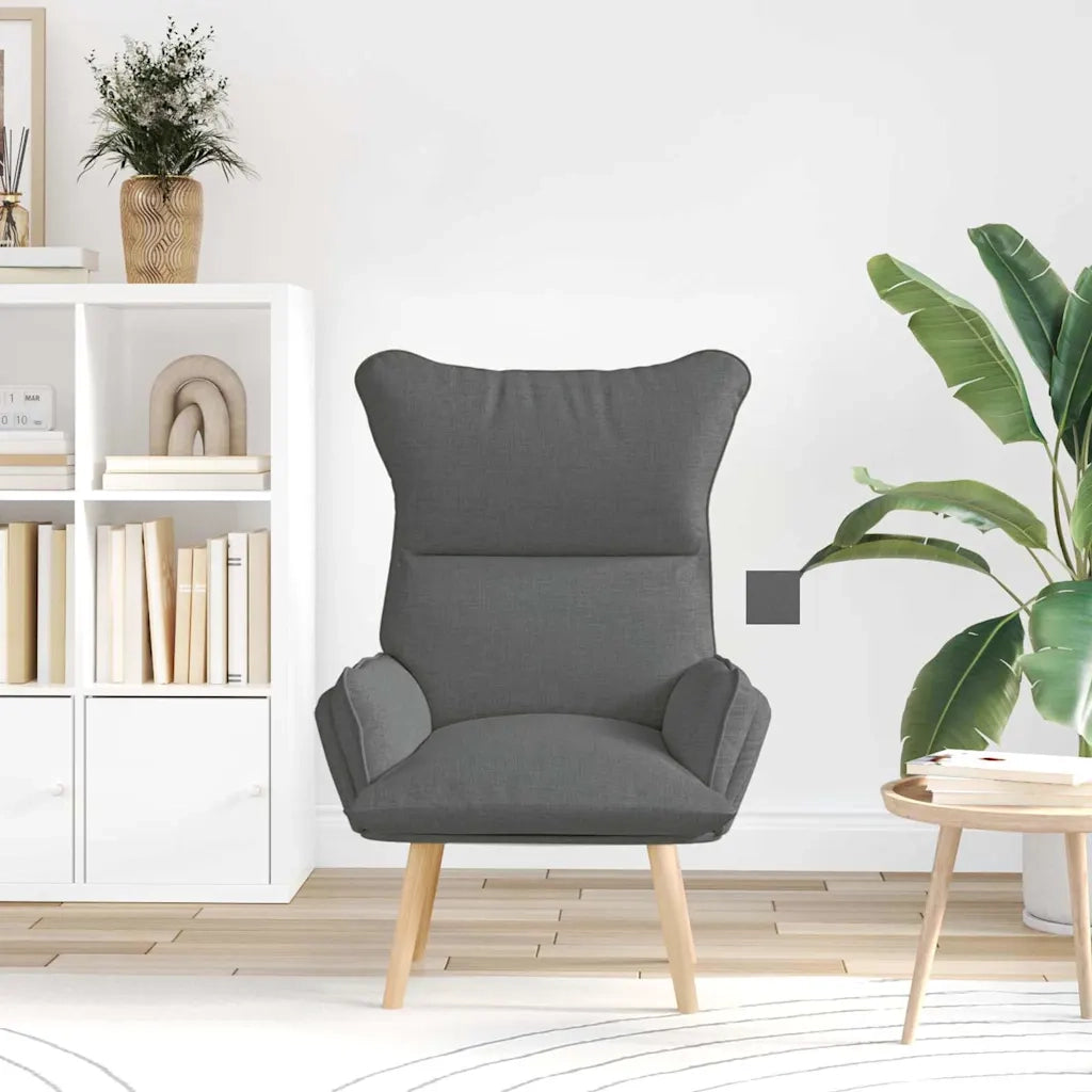 Poltrona | Sedia Relax Grigio scuro 69 x 74 x 93 cm Tessuto e compensato