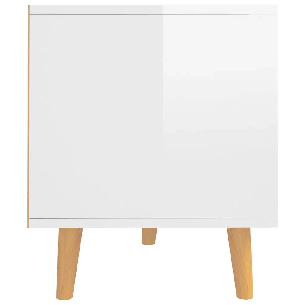 Mobile Porta TV Bianco Lucido 90x40x48,5 cm Legno Multistrato 326783