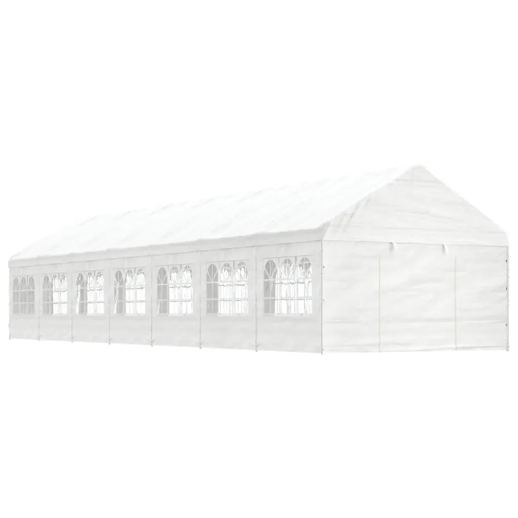 Gazebo con Tetto Bianco 15,61x4,08x3,22 m in Polietilenecod mxl 76362