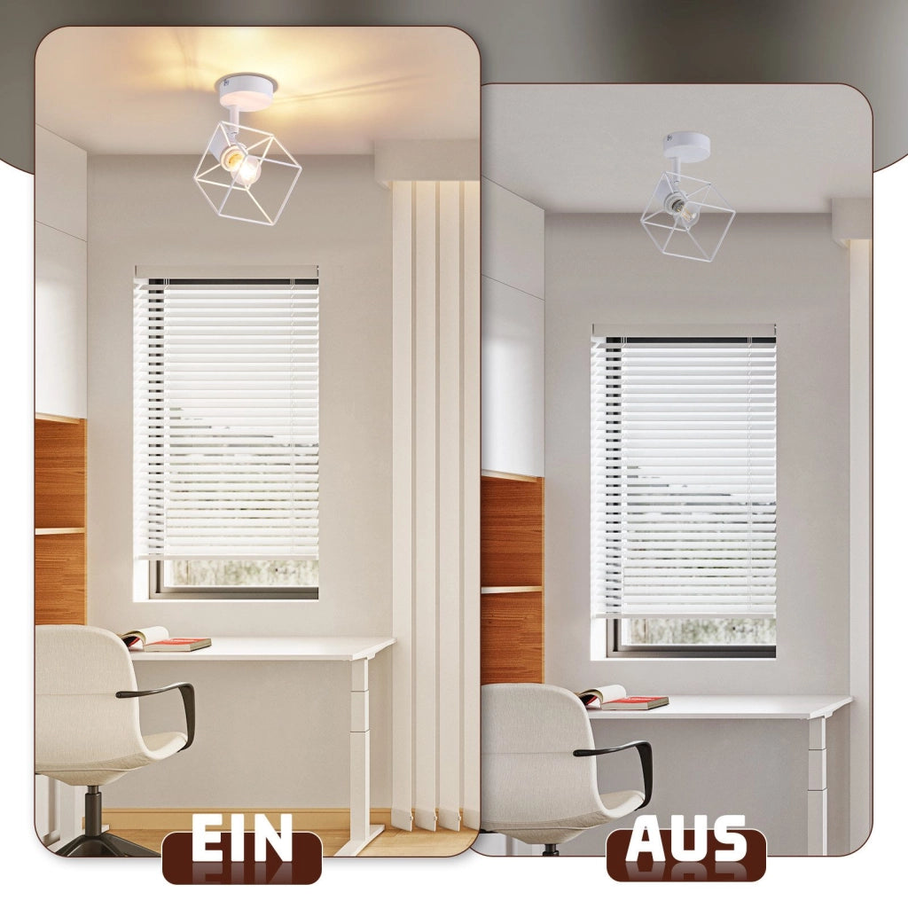 ZMH Faretto da soffitto 1 fiamma E14 plafoniera orientabile 350° metallo vintage soggiorno