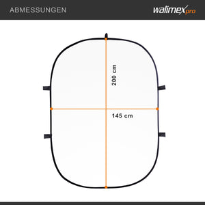 Sfondo pieghevole 2 in 1 nero/bianco 150 x 200 cm, robusto fondale fotografico con cornice stabile, per studio fotografico con borsa di trasporto