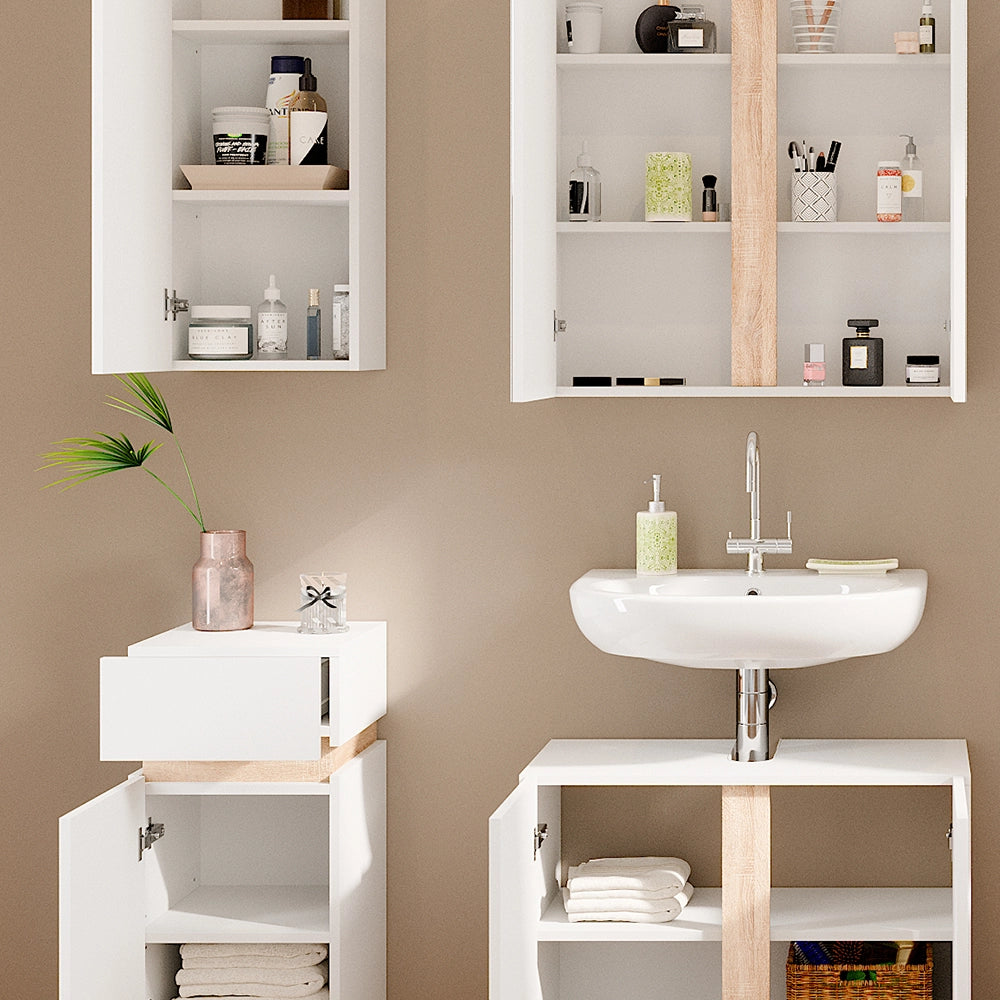 Vicco Set di mobili da bagno Bianco 4 parti