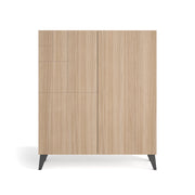 Scarpiera Herdasa effetto noce chiaro gambe grafite 109x90x27