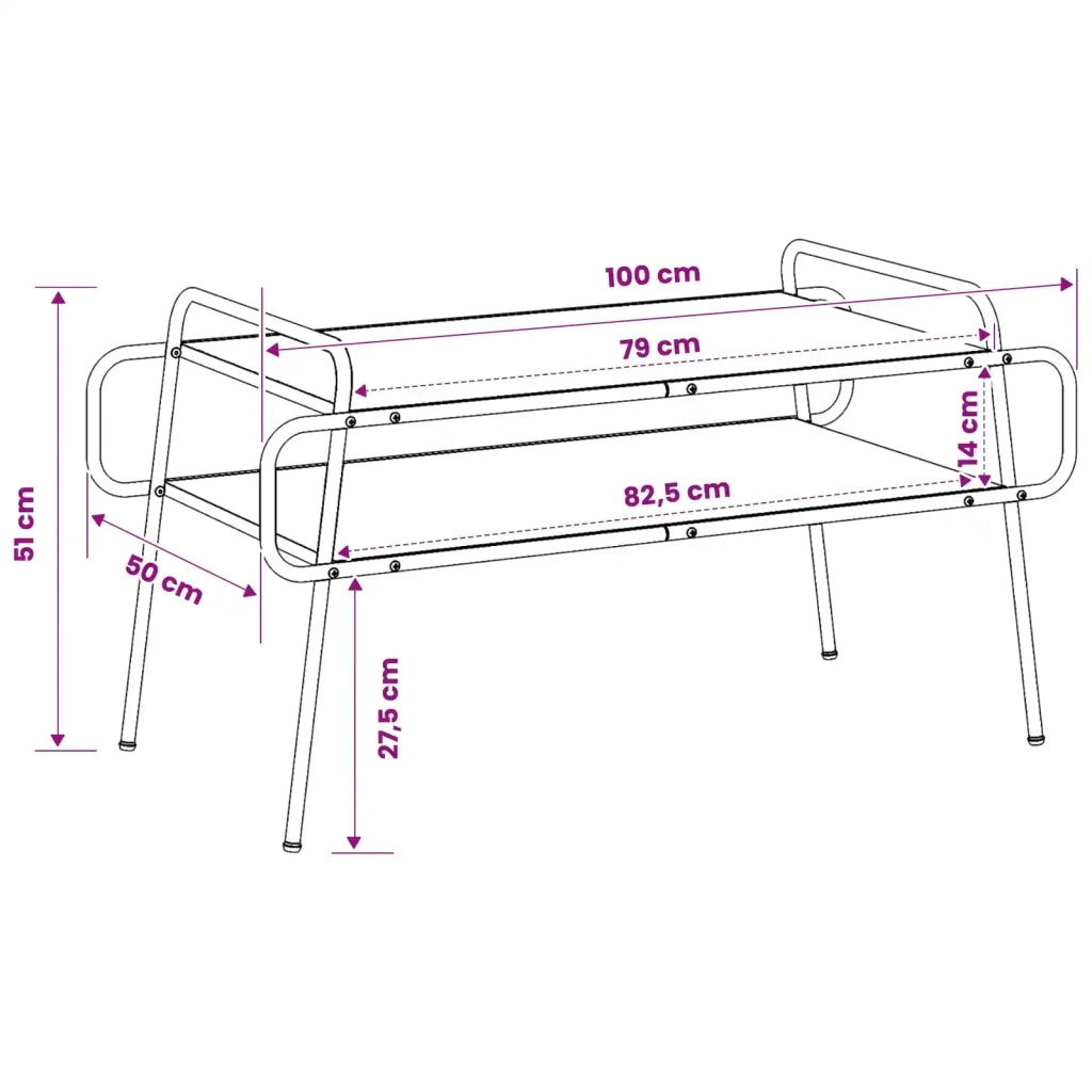 Tavolino da salotto Rovere Sonoma 100 x 50 x 51 cm 8007775