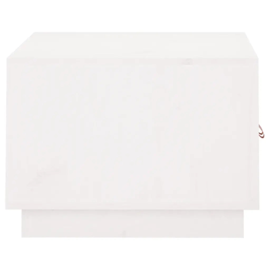 Tavolino da Salotto Bianco 80x50x35cm in Legno Massello di Pino 818251