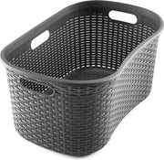 Wastebasket in Faux Rattan - Carbone - 40 litri