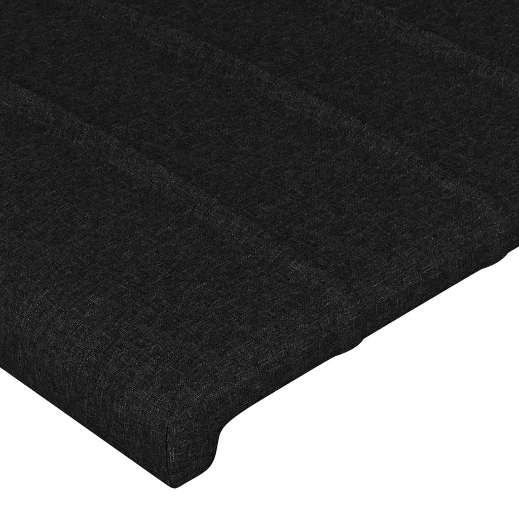 Testiera a LED Nera 183x16x118/128 cm in Tessuto
