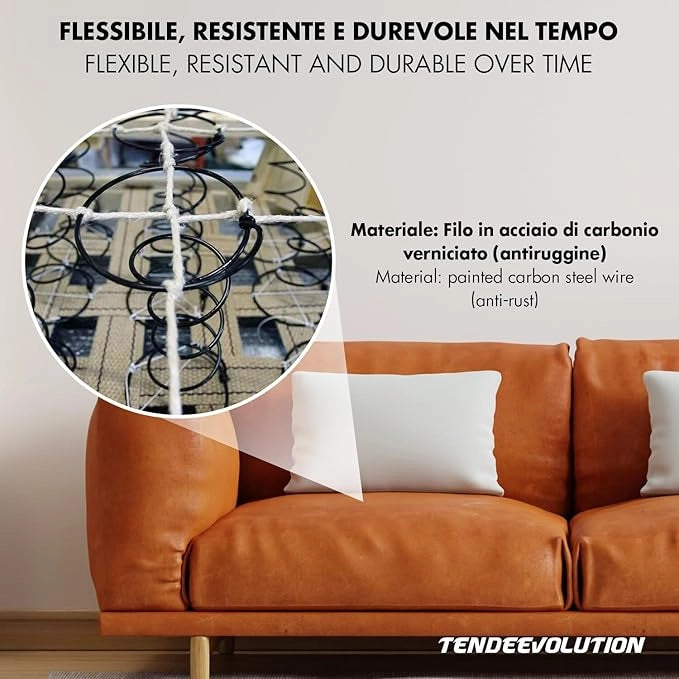 Molla Biconica a Spirale per Divani - 6 Giri, Altezza 23cm - Ideale per Restauri in Tappezzeria