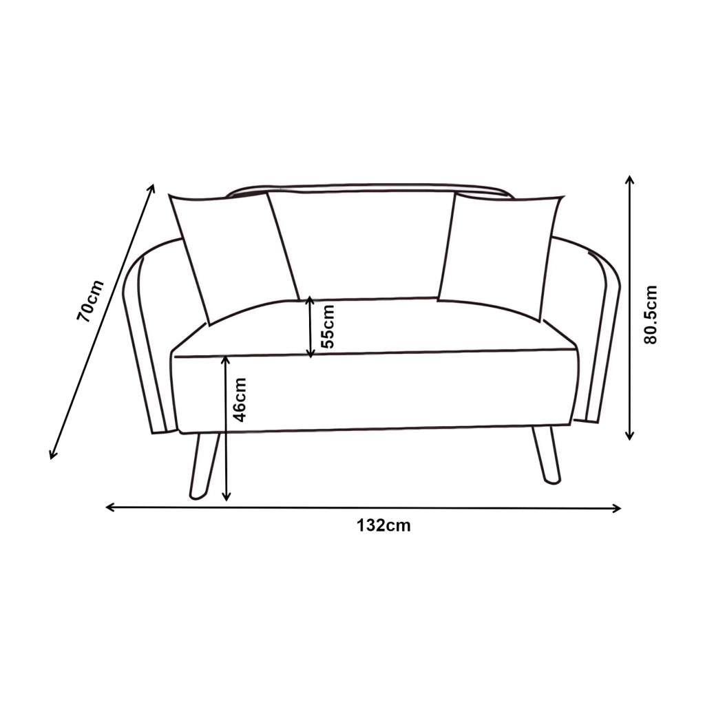 Divano/poltrona Midt a 2 posti 132 x 70 x 80,5 cm verde 03_0009136