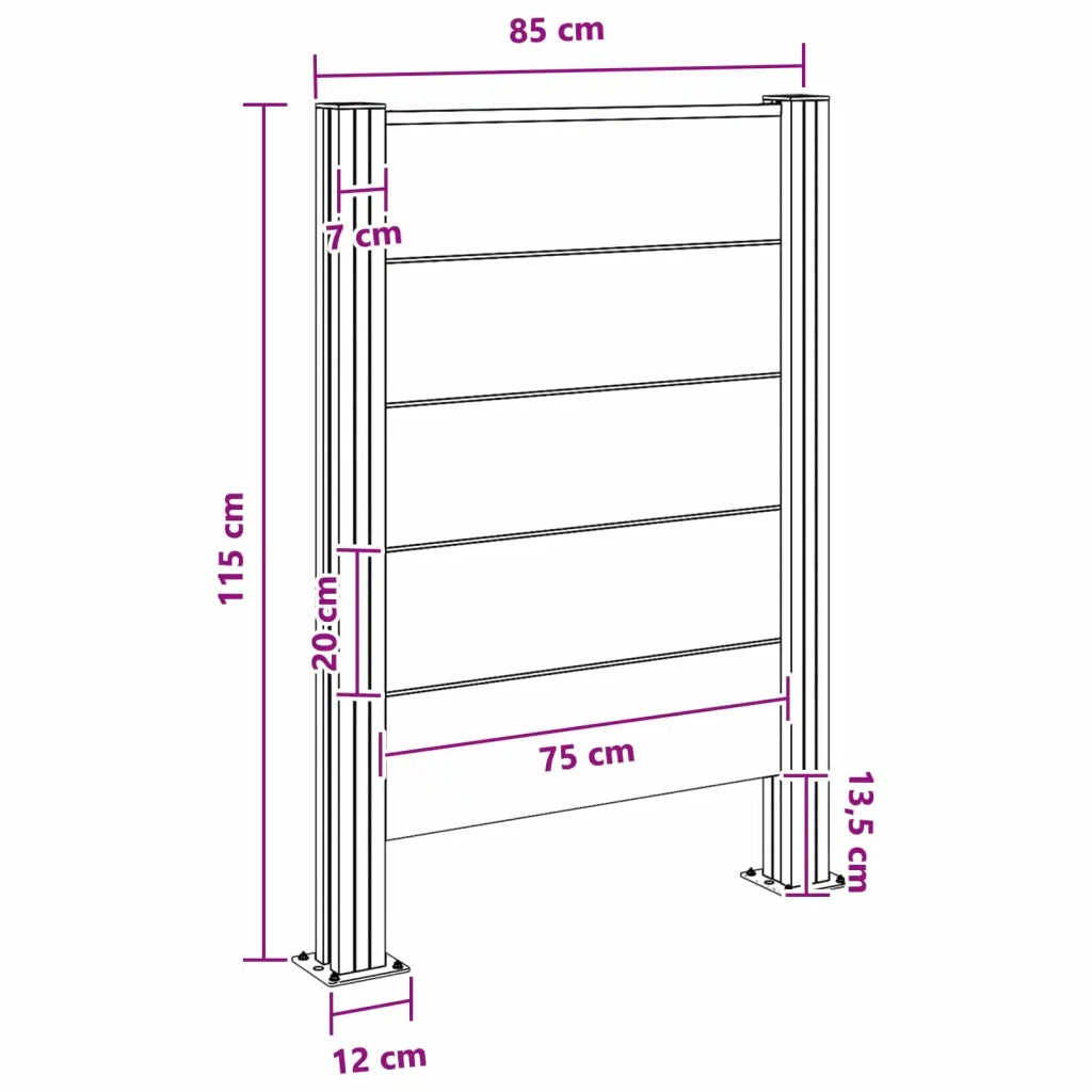 Recinzione Contenitore per Rifiuti Grigio 85 x 12 x 115 cm CFW1472173