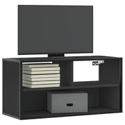Mobile TV Nero 80x31x39,5 cm in Truciolato e Metallo 848924