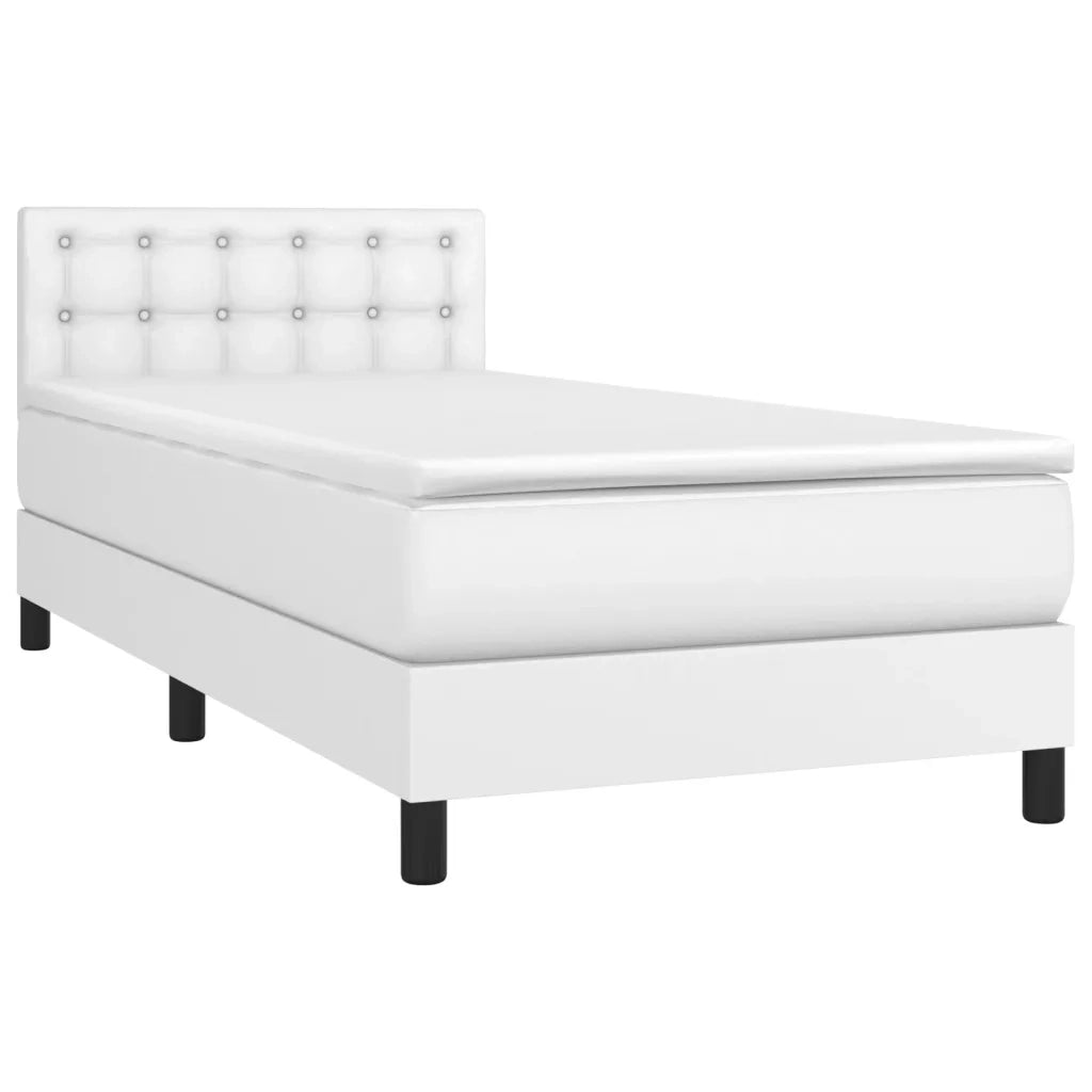 Giroletto Molle con Materasso e LED Bianco 90x200 cm Similpelle 3134202