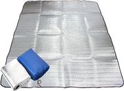 Foglia di alluminio a doppia faccia - tappeto da picnic 200 x 150 cm - isolante e impermeabile - tappeto per campeggio all'aperto - materassino isolante