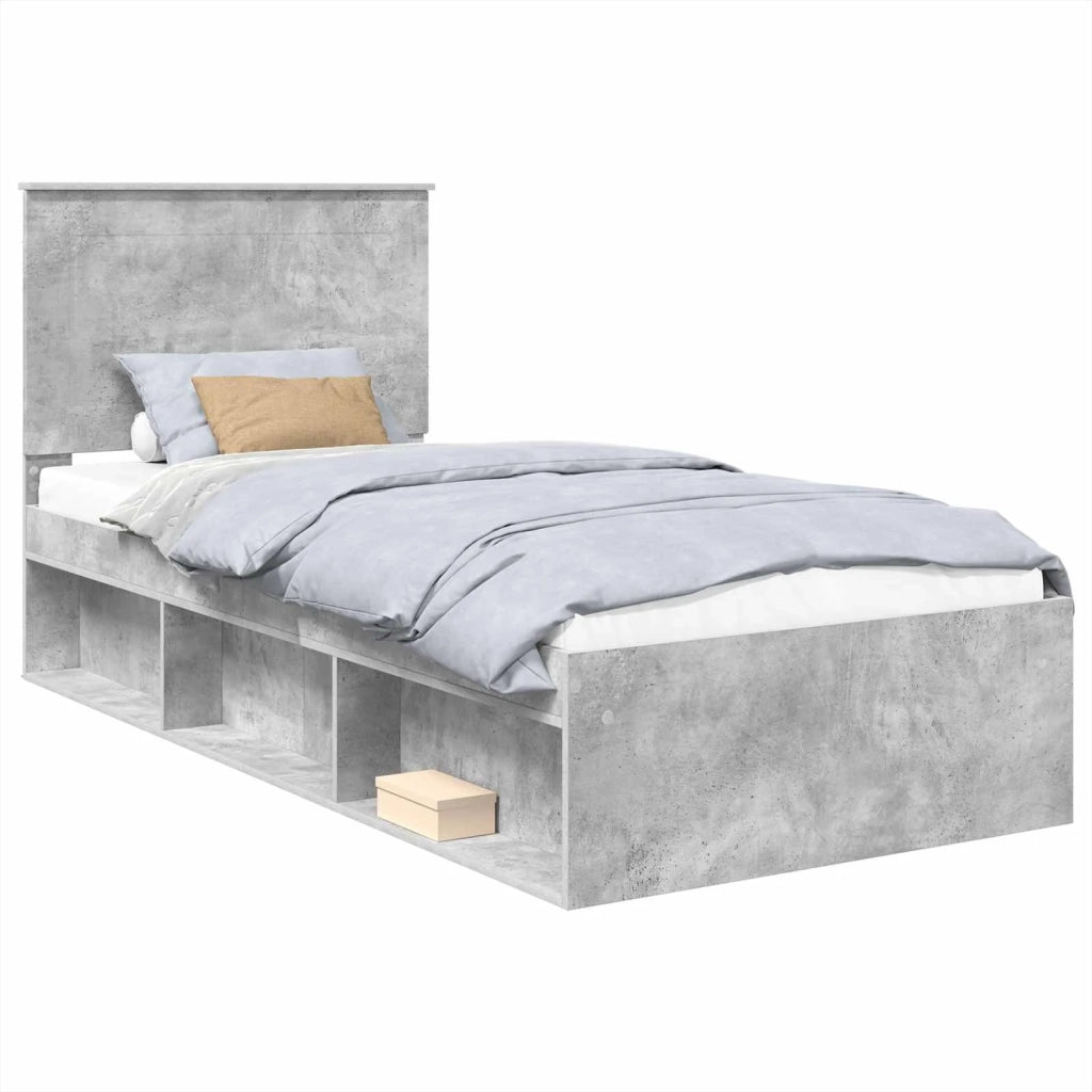 Struttura del letto Grigio Concretè 75 x 190 cm Pino massello