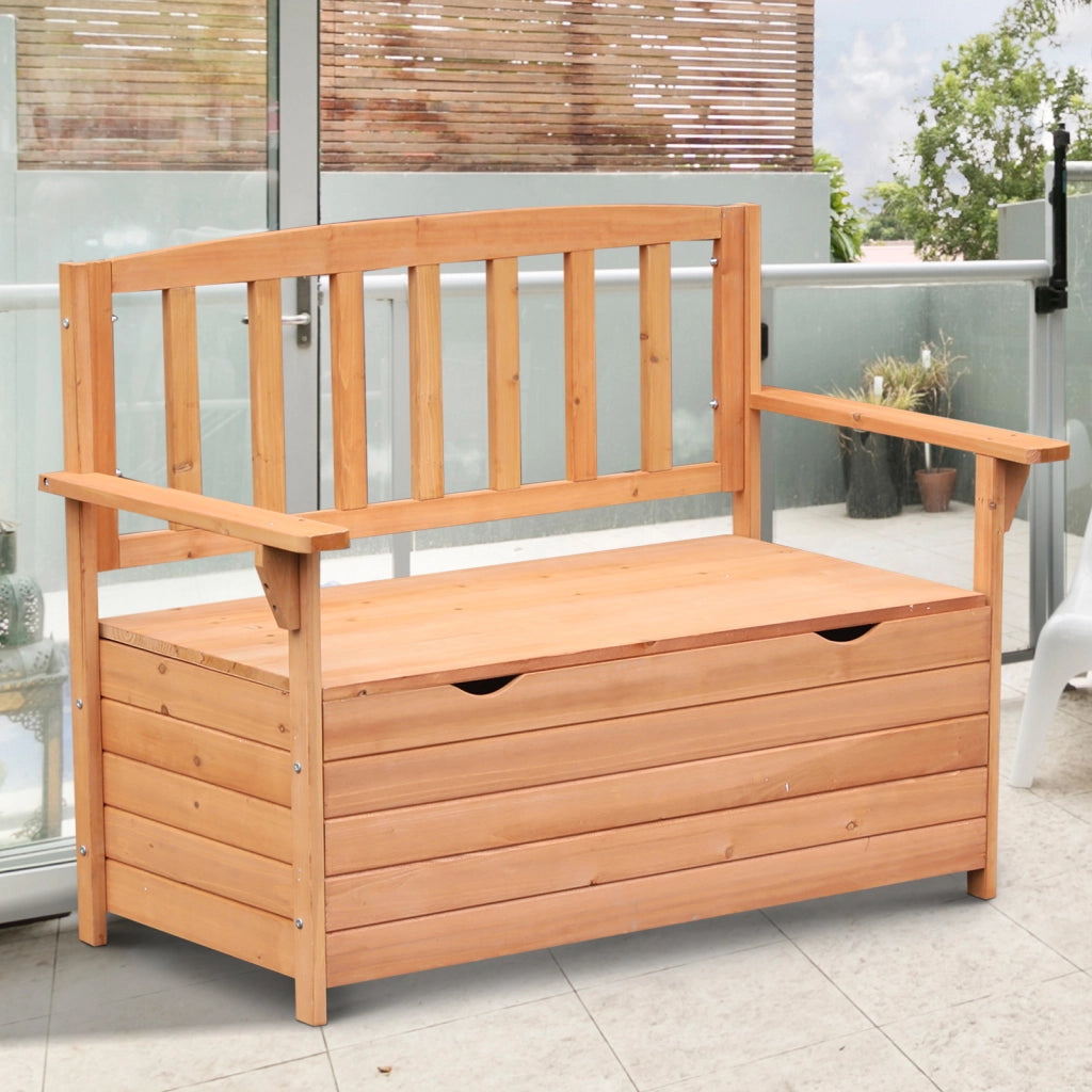 Panchina Giardino Legno Pino con Sedile Portariviste ¨C zephmum ¨C 112x58x84 cm