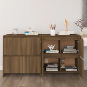 Credenze 2 pz Rovere Marrone 70x41x75 cm in Legno Multistrato 3098096