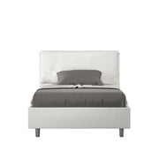 Letto 1 Piazza E Mezzo 120x190 cm Senza Rete Imbottito in Similpelle Antea Large Bianco