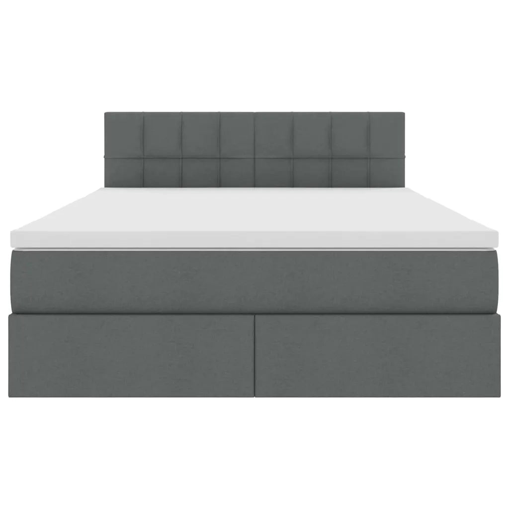 Letto con contenitore e materasso Grigio scuro 140 x 190 cm