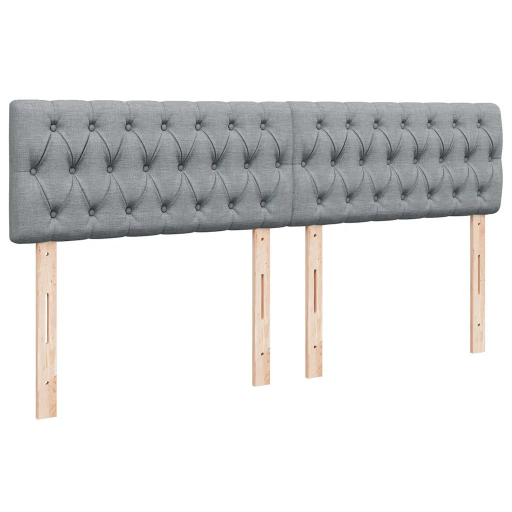 Giroletto a Molle con Materasso Grigio Chiaro 200x200cm Tessuto