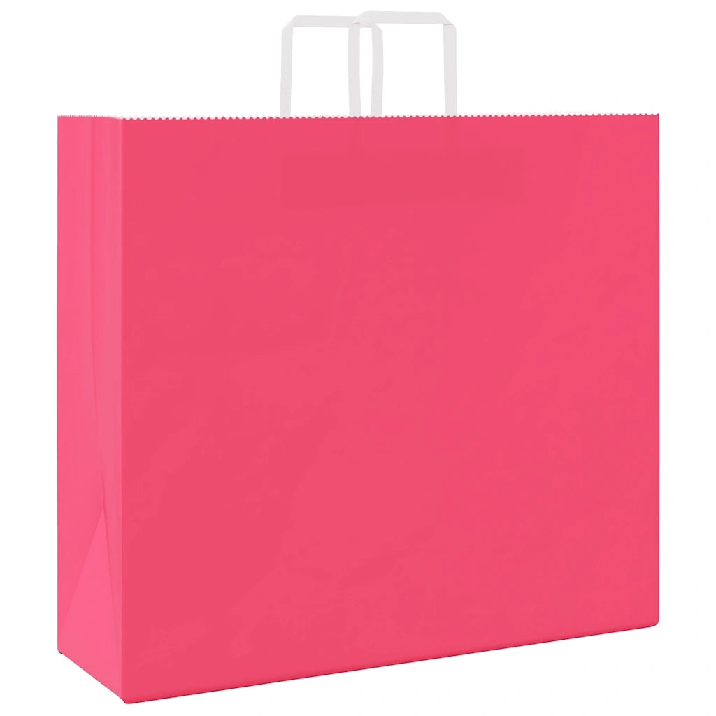 Sacchetti di Carta 250 pz con Manici Rosa 54x15x49 cm 4101906
