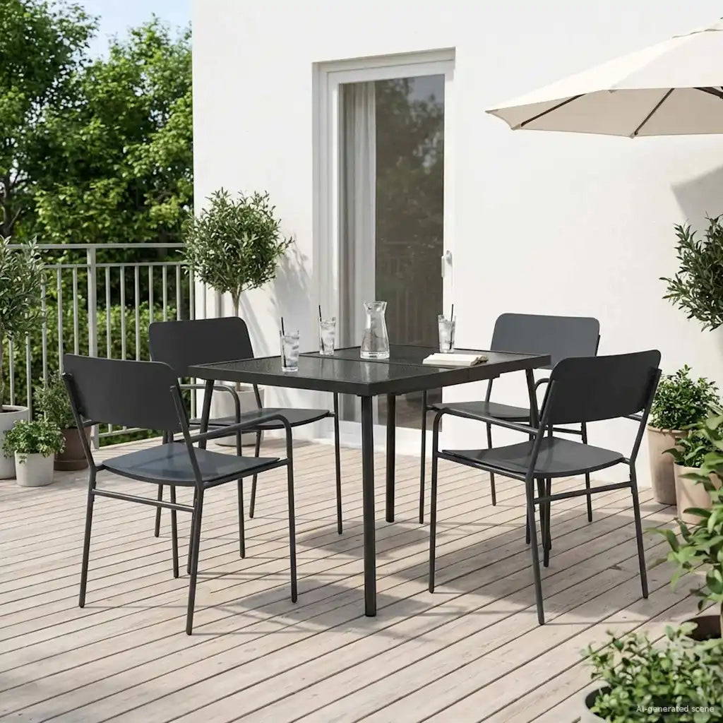 Set da pranzo 5 pz Antracite Acciaio 3422861