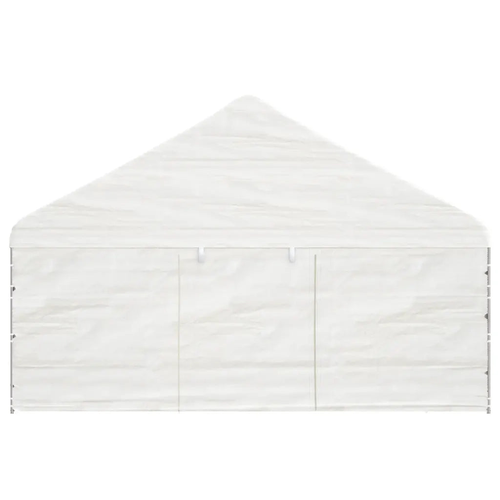 Gazebo con Tetto Bianco 4,46x5,88x3,75 m in Polietilene