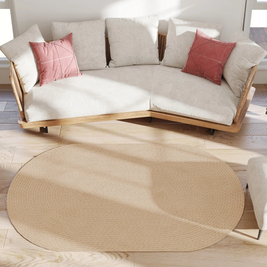 Tappeto Soggiorno 170x120 cm Lavabile Tessuto a Mano Stile Rustico ¨C Xylo ¨C Beige